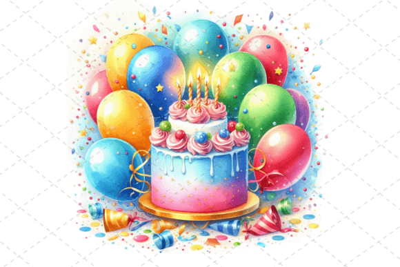 Download Watercolor Birthday Cake Clipart - Birthday Collection