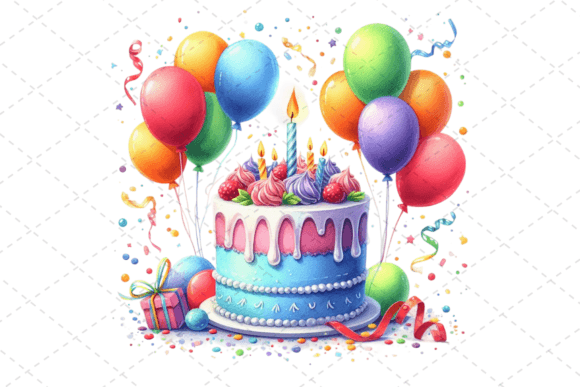 Download Watercolor Birthday Cake Clipart - Birthday Collection