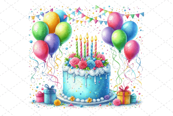 Download Watercolor Birthday Cake Clipart - Birthday Collection
