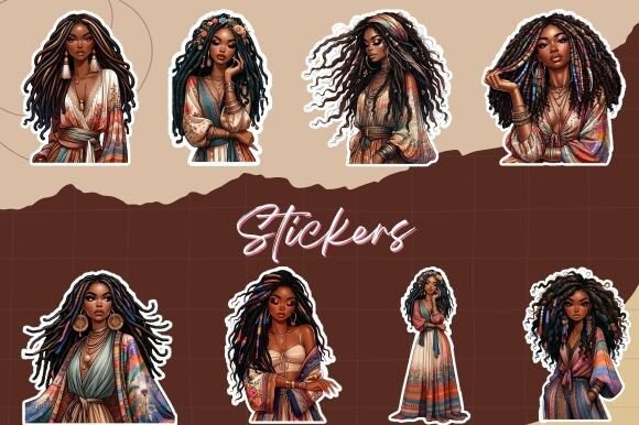 Download Boho Chic Fashionista Sticker Set - Fashion Collection