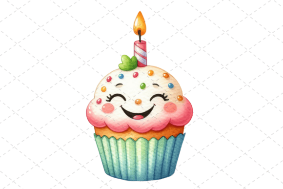 Download Birthday Cupcake Watercolor Clipart - Birthday Collection