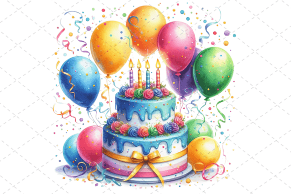 Download Watercolor Birthday Cake Clipart - Birthday Collection