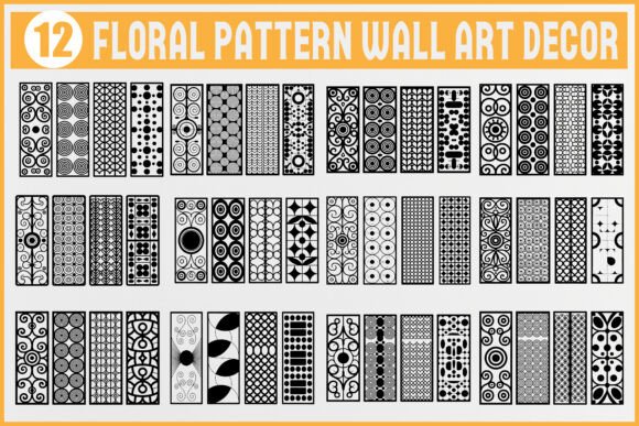 Download Floral Pattern Wall Art Decor Panel Set - Premium Bundle