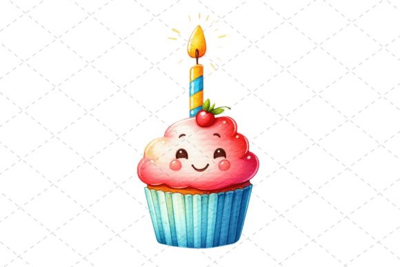 Download Birthday Cupcake Watercolor Clipart - Birthday Collection
