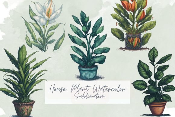 Download House Plant Watercolor Sublimation - Premium Resources